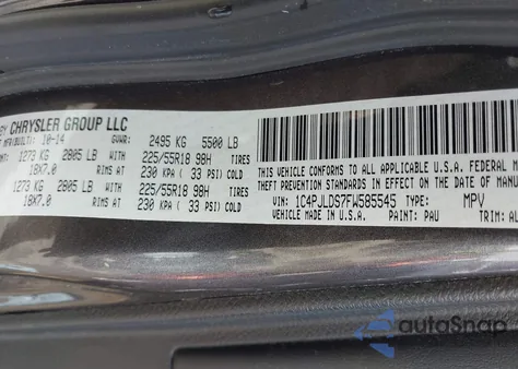 2015 Jeep Cherokee Limited из США, поврежденный, VIN 1C4PJLDS7FW585545